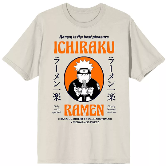 Men's Naruto Shippuden Ramen Tee, Size: Small, White
