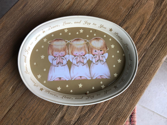 Vintage Hallmark Angels Tin Tray