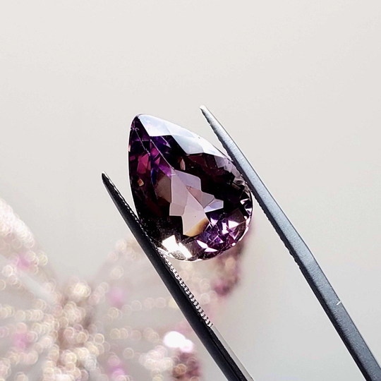 8.45Ct Natural Blended Ametrine Amethyst & Citrine 16x11mm Pear Shape Loose Faceted Gemstone