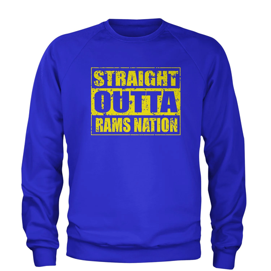 straight Outta Rams Nation Football Adult Crewneck Sweatshirt