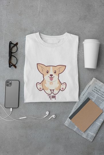 Happy Corgi Shirt/ Korean Tee/ Cute T Puppy Shirt Women