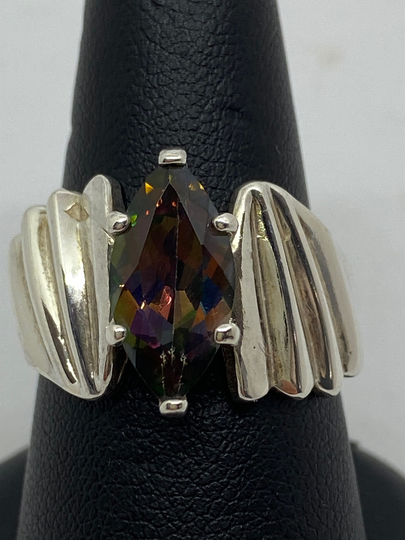 Sterling Silver & Mystic Topaz Statement Ring