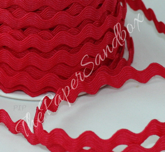 Red Ric Rac Ribbon Trim, 1/4" Wide By The Yard