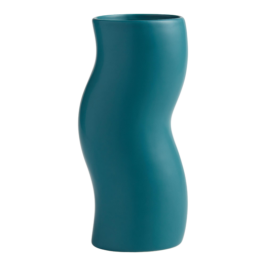 Turquoise Ceramic Squiggle Vase: Blue by World Market