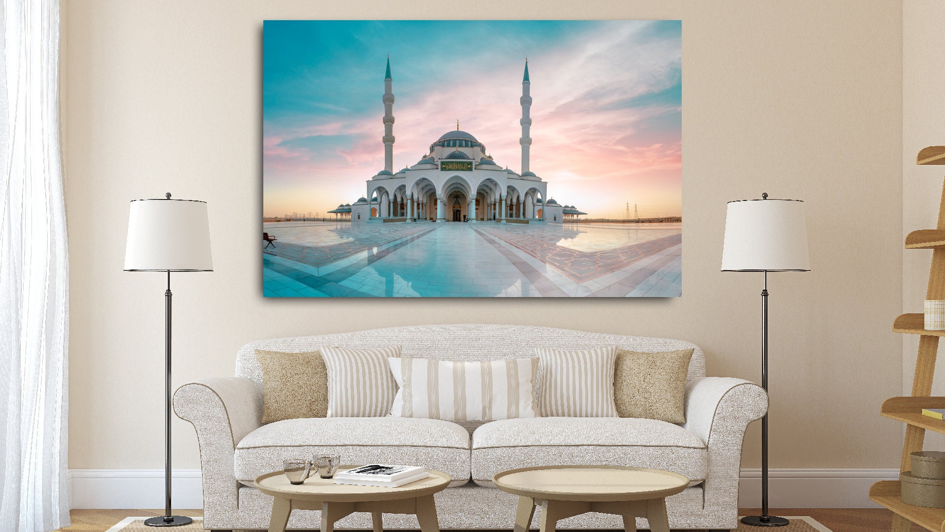Ramadan Eid | Architecture Design Tourist Attraction Landscape Painting Mosque Art Historical Wall Print