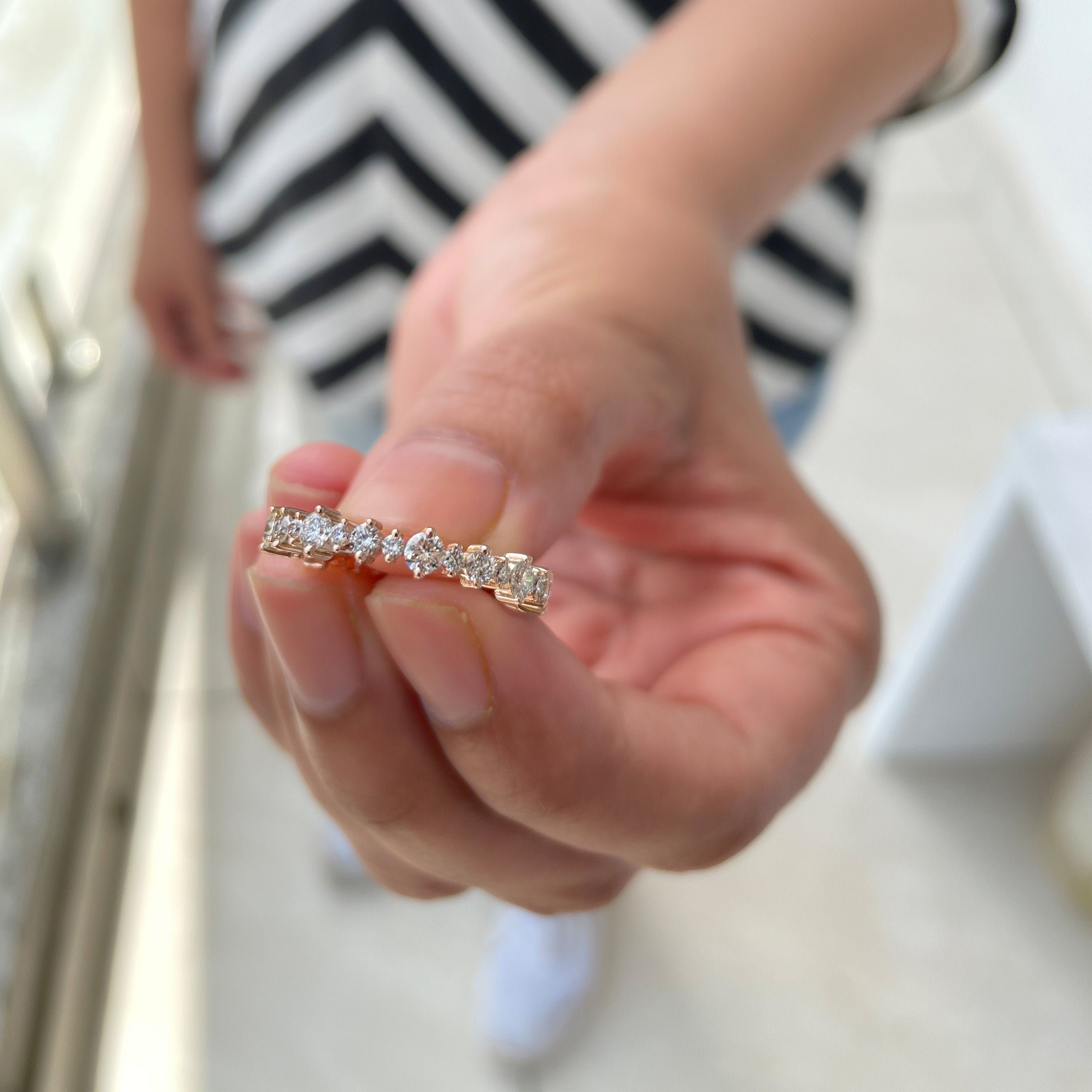1.25 Ct Diamond Eternity Ring, Full Band, Stackable Bands, Ring Size 6.5 Us