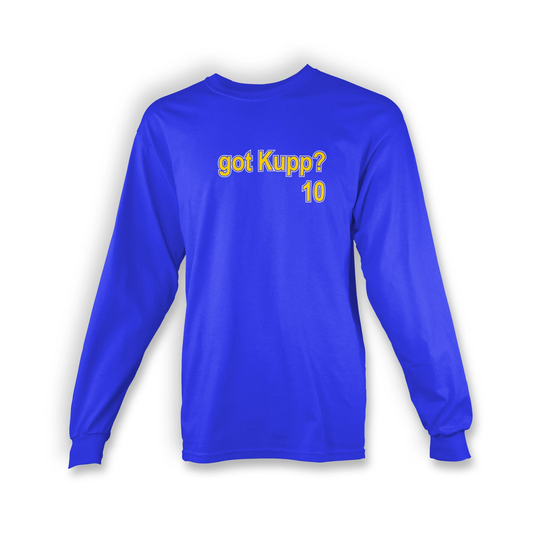 Got Kupp Adult Long Sleeve T-Shirt | Blue | Rams Los Angeles Made To Order With Love