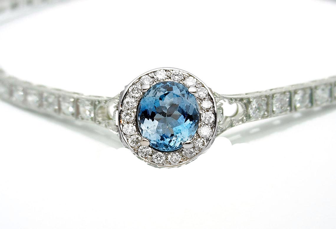 Sapphire & Moissanite Diamond Women Tennis Bracelet With 10Kt White Gold Over Sterling Silver, Bracelet, Gift, Valentine Day