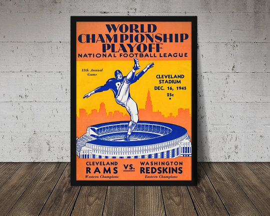 1945 Cleveland Rams | Los Angeles Rams Football Program Print - Vintage