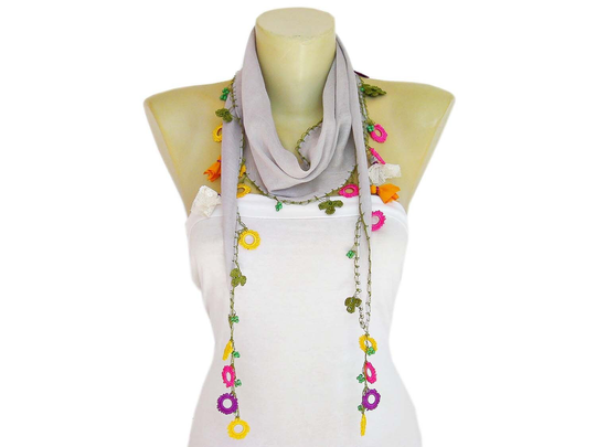 Woman Summer Scarf, Cotton Oya Scarf