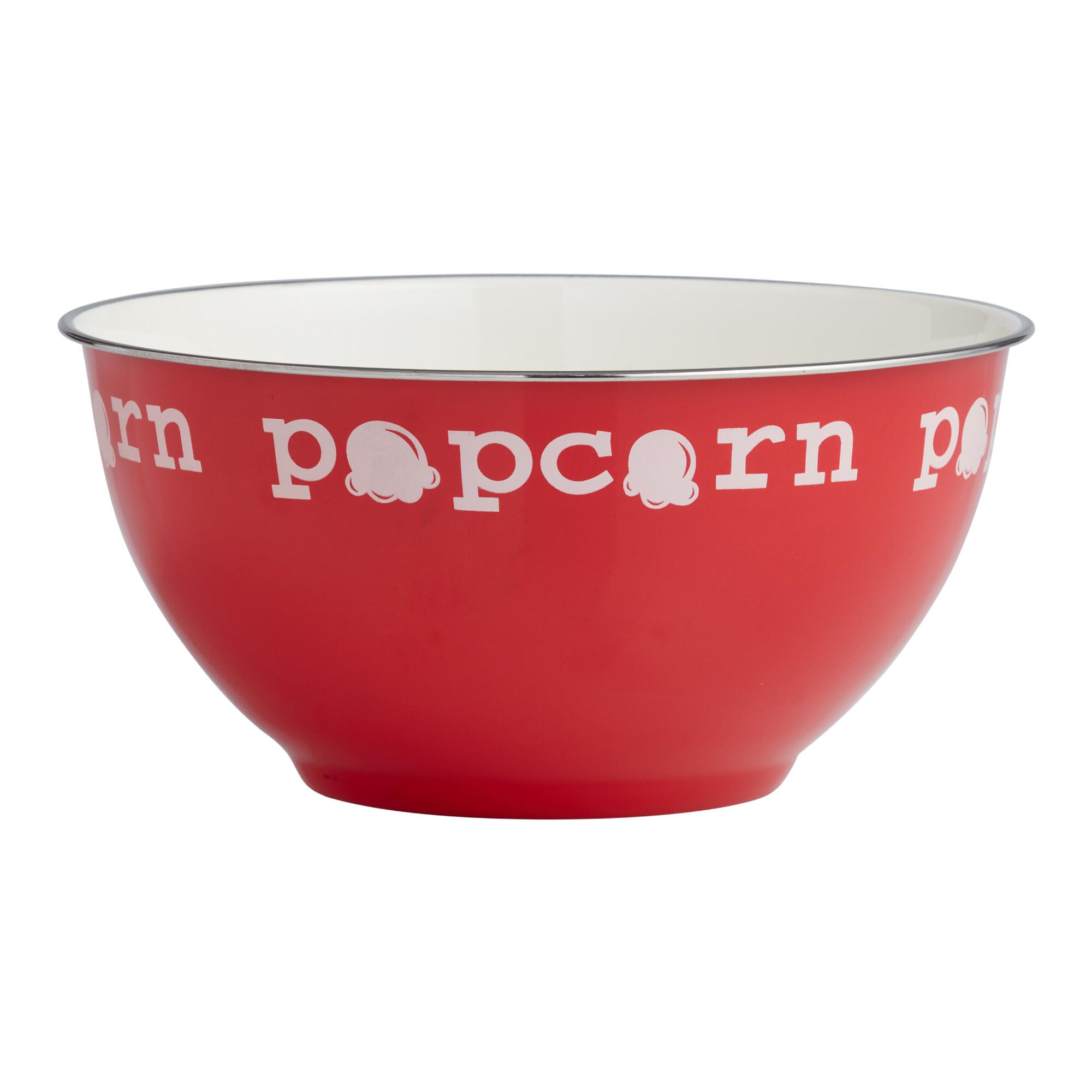 Red Enamel Popcorn Serving Bowl by World Market