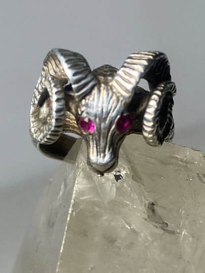 Ram Ring Aries Birthday Zodiac Pinky Band Sterling Silver Women Girl