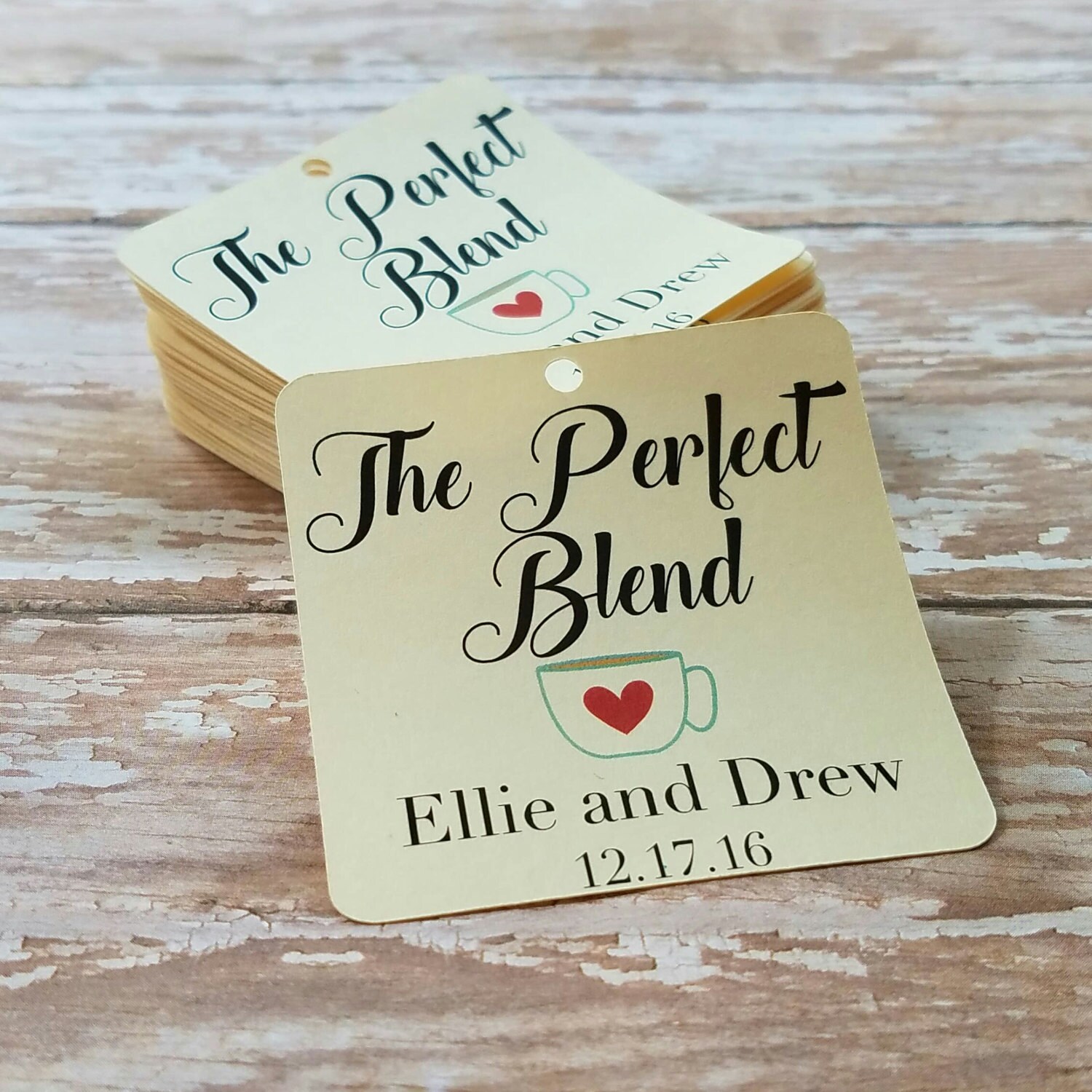 The Perfect Blend Tag, Coffee Bar, Hot Chocolate Winter Wedding Favor, Blanket Party Scarf Holiday Wedding, | 051