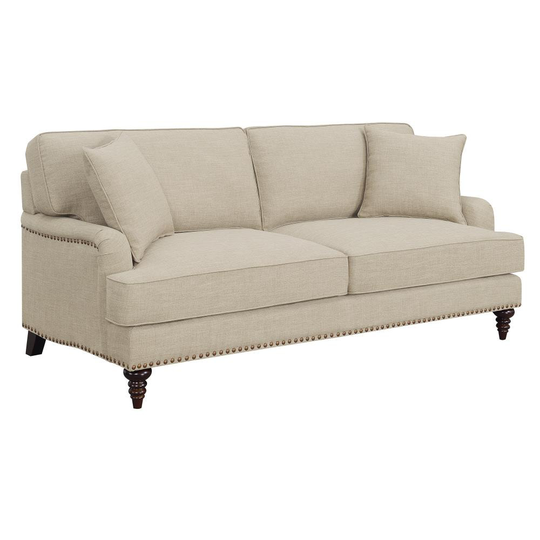 Picket House Furnishings Cassandra Modern Natural Polyester/Blend Sofa in Off-White | UBB082300E