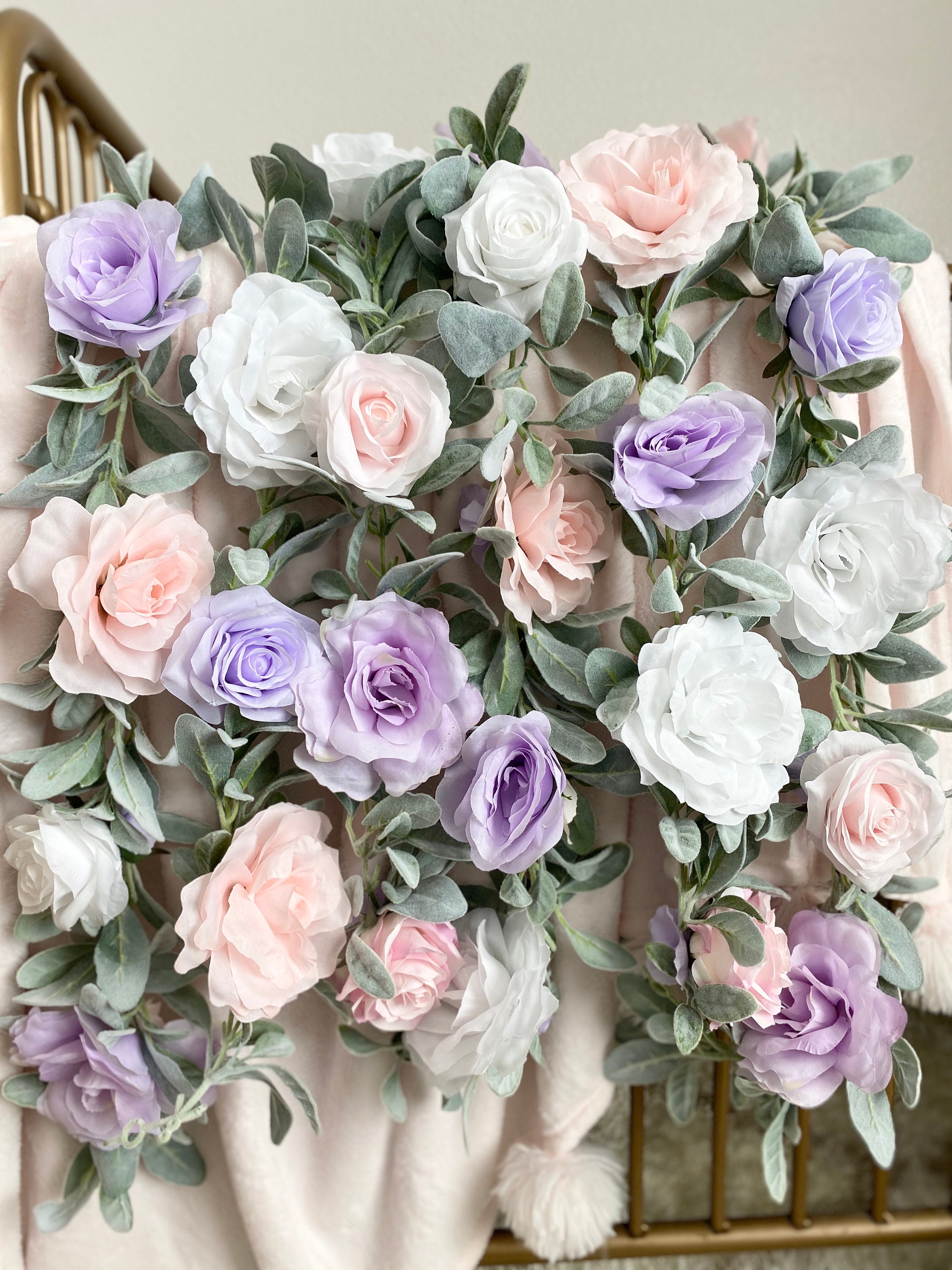 Girl Nursery Decor, Room Floral Garland, Swag, Flower Wall Peony Wedding Garland