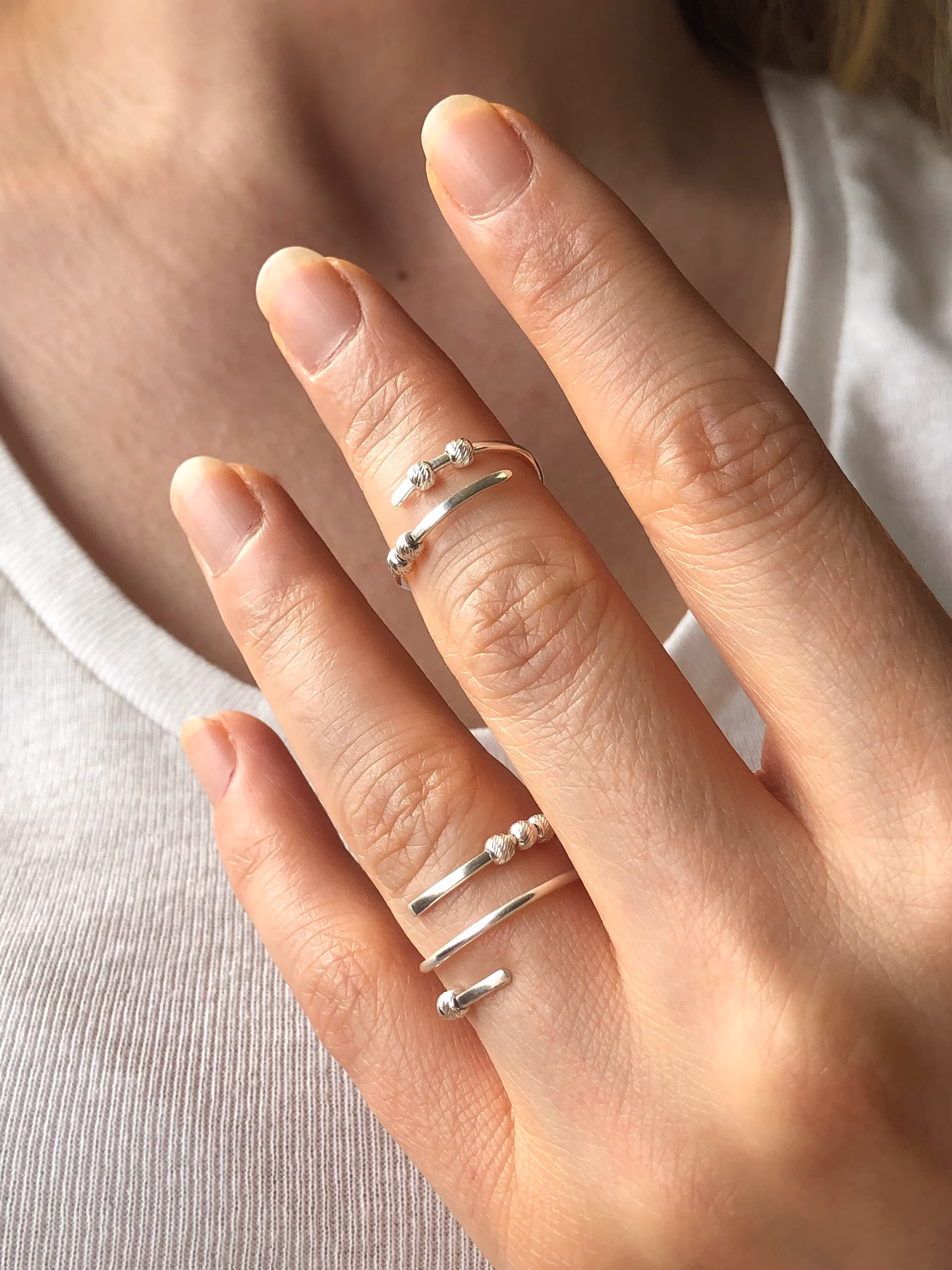 925 Sterling Silver Sparkling Ring, Fidget Rings For Women, Anxiety Birthday Gift, Gift For Her, Daughter, Stress Ring