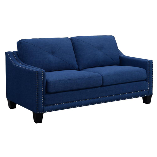 Picket House Furnishings Mauldin Modern Blue Polyester/Blend Loveseat | UMO080200E