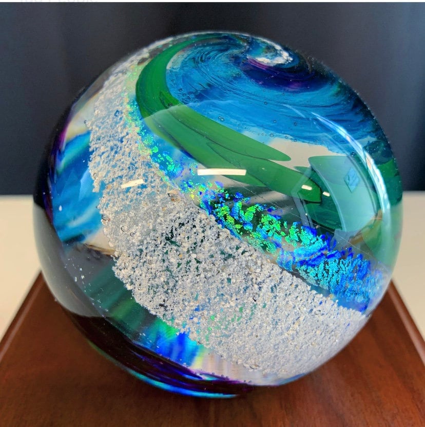 Memorial Glass Orb, Ashes Keepsake, Cremation Keepsake Glass Keepsake, Cremate Pet Ashes in Glass, Pet Loss & Urns