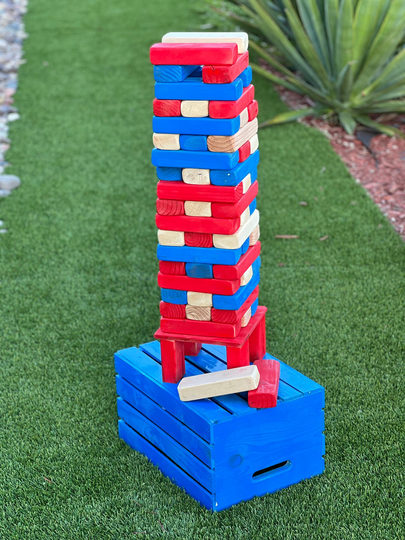 Giant Jumbo Tumble Tumbling Tower Jeng Pick Colors Play Up To 5Ft Wood Stacking Block Game Yard Lawn Drinking Beach Party Bbq Wedding