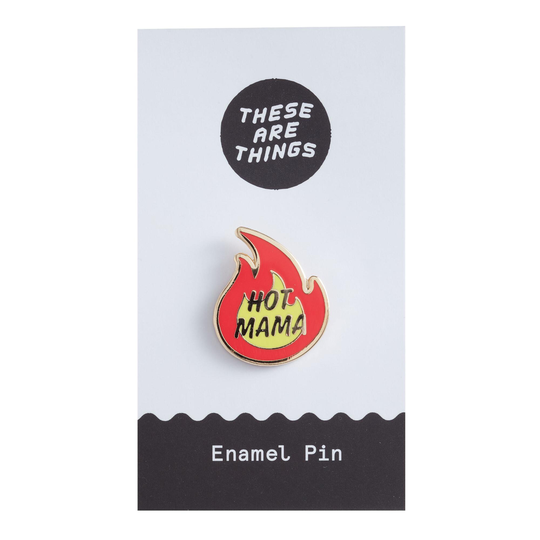 Orange And Yellow Flame Hot Mama Enamel Pin by World Market