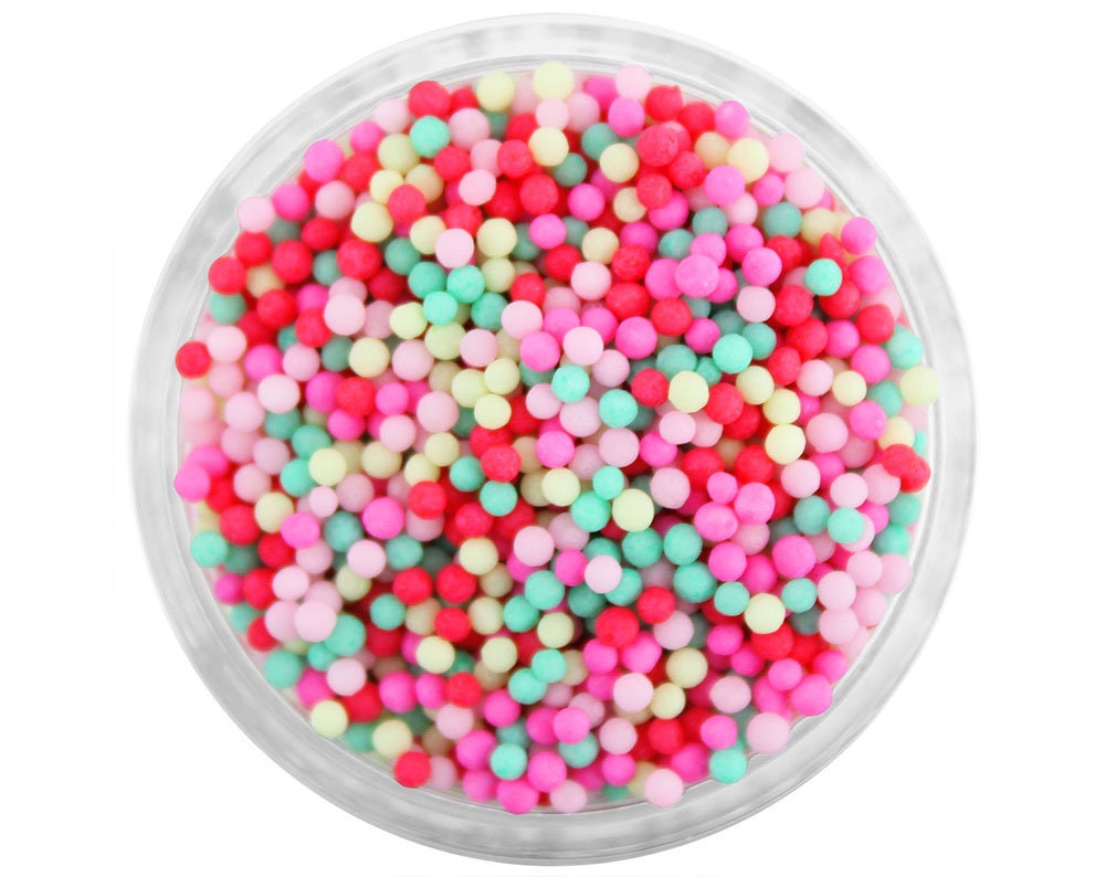 Mistletoe Non-Pareils Blend - Fun Blend Of Pink, Red & Green Sprinkles For Cakes, Cookies Cupcakes