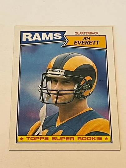 Jim Everett Rams Rookie Card Rc 1987 Topps Nfl Football Pack Fresh #145 Super