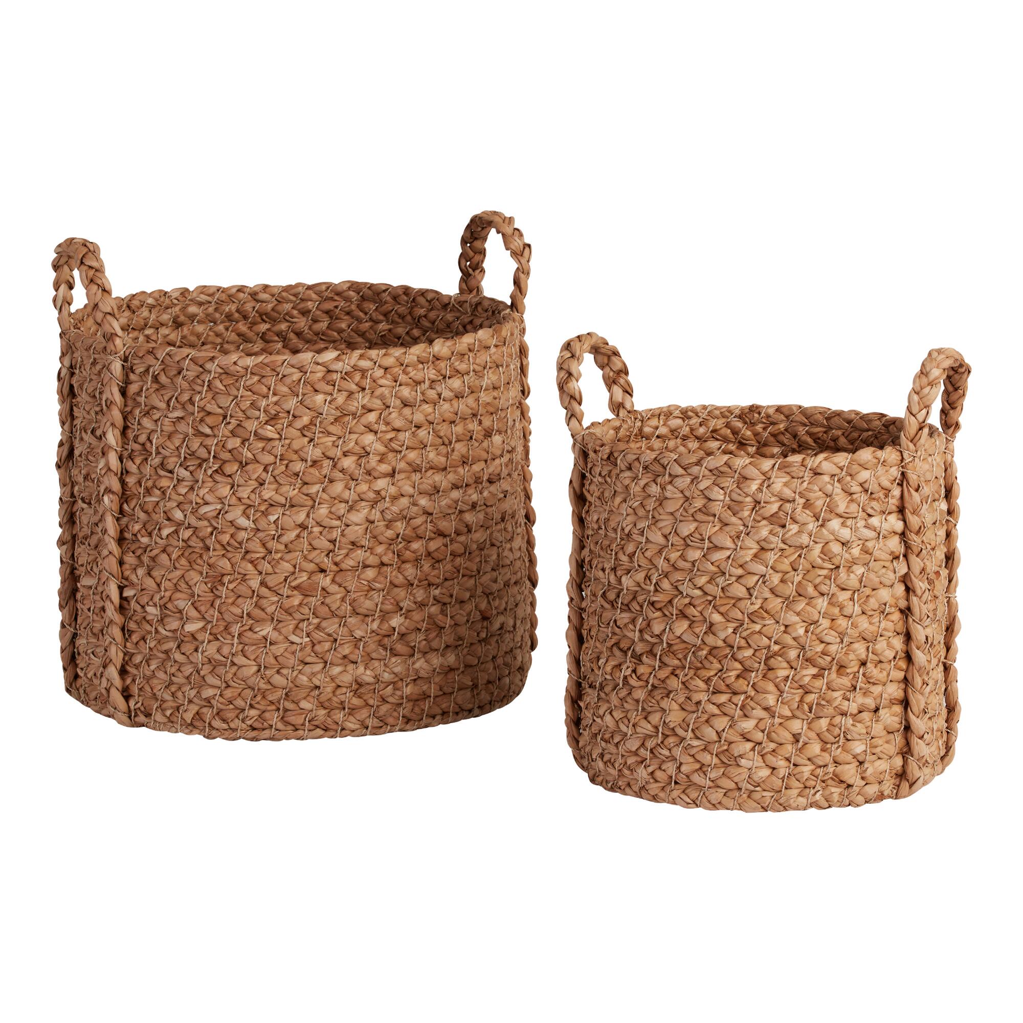 Natural Hyacinth Braided Leila Tote Basket by World Market