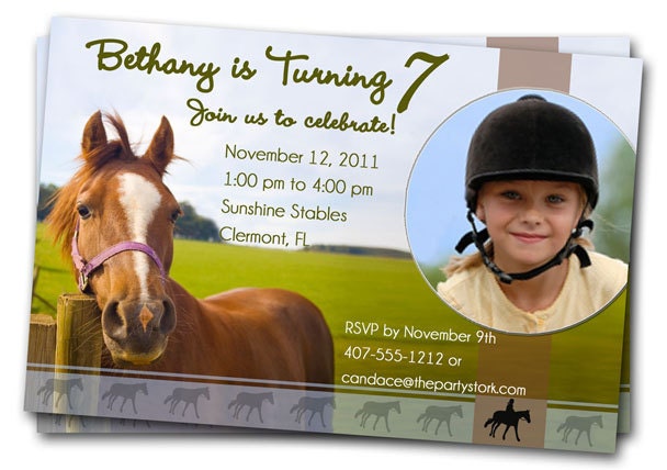 Horse Invitation, Invitations For Girl, Boy, Birthday Party Invite