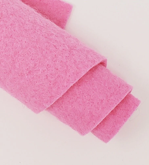 Hand Washed Merino Wool Blend Felt 9"x12" Sheets Shocking Pink Color