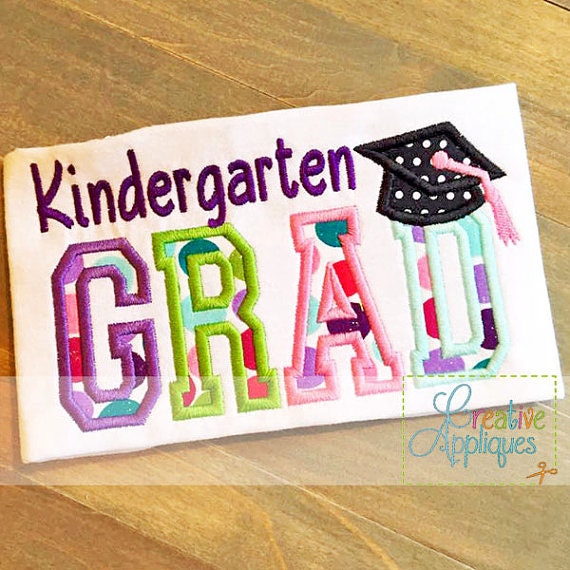 Personalized Kindergarten Grad Applique Shirt Or Bodysuit