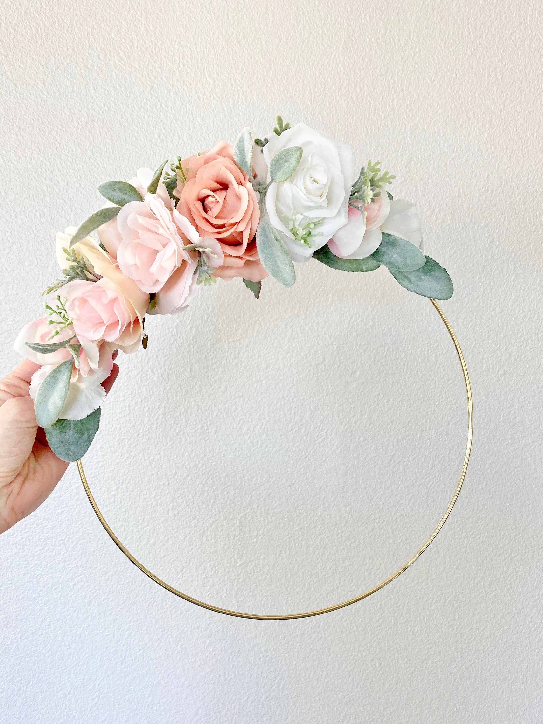 Custom Floral Hoop, Girl Nursery Decor Girl, Wall Decor, Flower Hoop Nursery, Wreath