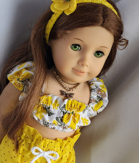 Handmade 18" Doll Clothes 3Pc Short Set "Hawaiian Darling" To Fit Popular 18 Inch & Similar Dolls