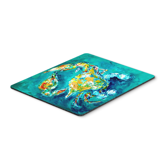 Caroline's Treasures MW1162MP By Chance Crab in Aqua blue Mouse Pad, Hot Pad or Trivet, Large, multicolor