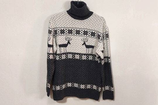 xl ~ Turtleneck Wool Blend Christmas Sweater