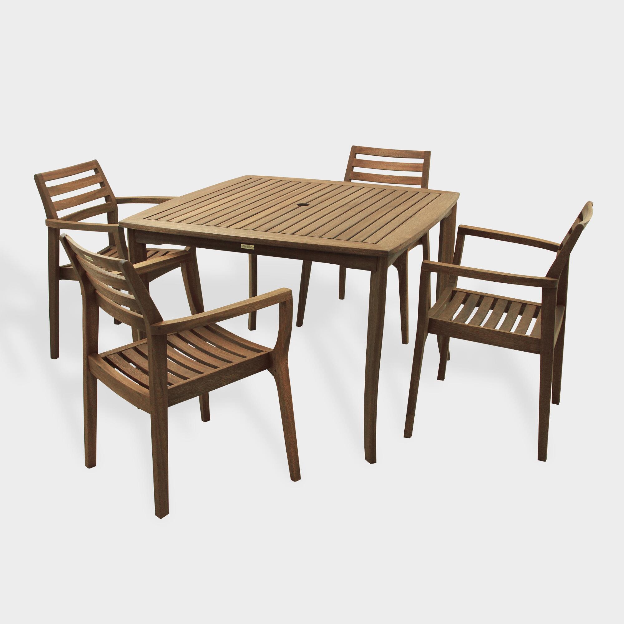 Square Wood Danner Outdoor Patio Dining Collection by World Market