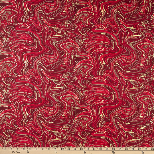 Red Swirls Metallic Blender Gilded Rose By Timeless Treasures 44 in Wide 100% Cotton Quilting Fabric Tt-cm1257