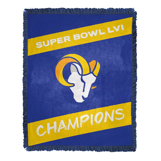 Los Angeles Rams Super Bowl LVI Champions Woven Jacquard Throw Blanket, Multicolor