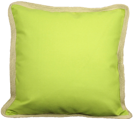 MANOR LUXE Classic Jute Trim 20-in x 20-in Green Cotton Blend Indoor Decorative Pillow | ML1113082020GRNFEA