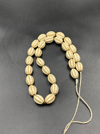 Old Real Tibetan Shell Craved Pumpkin Prayer Mala Beads Necklace