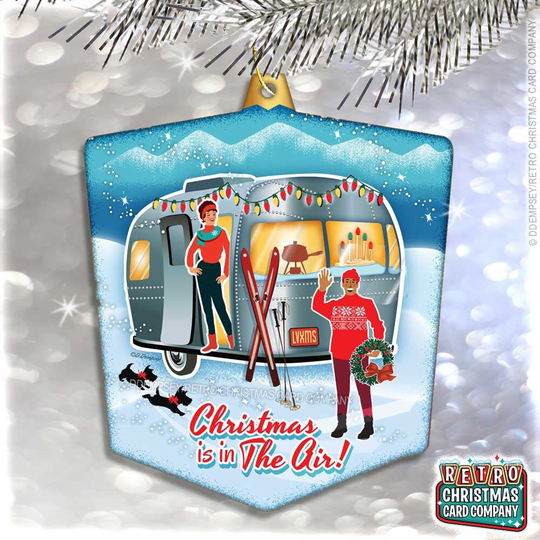 Vintage Airstream Camper Christmas Ornament