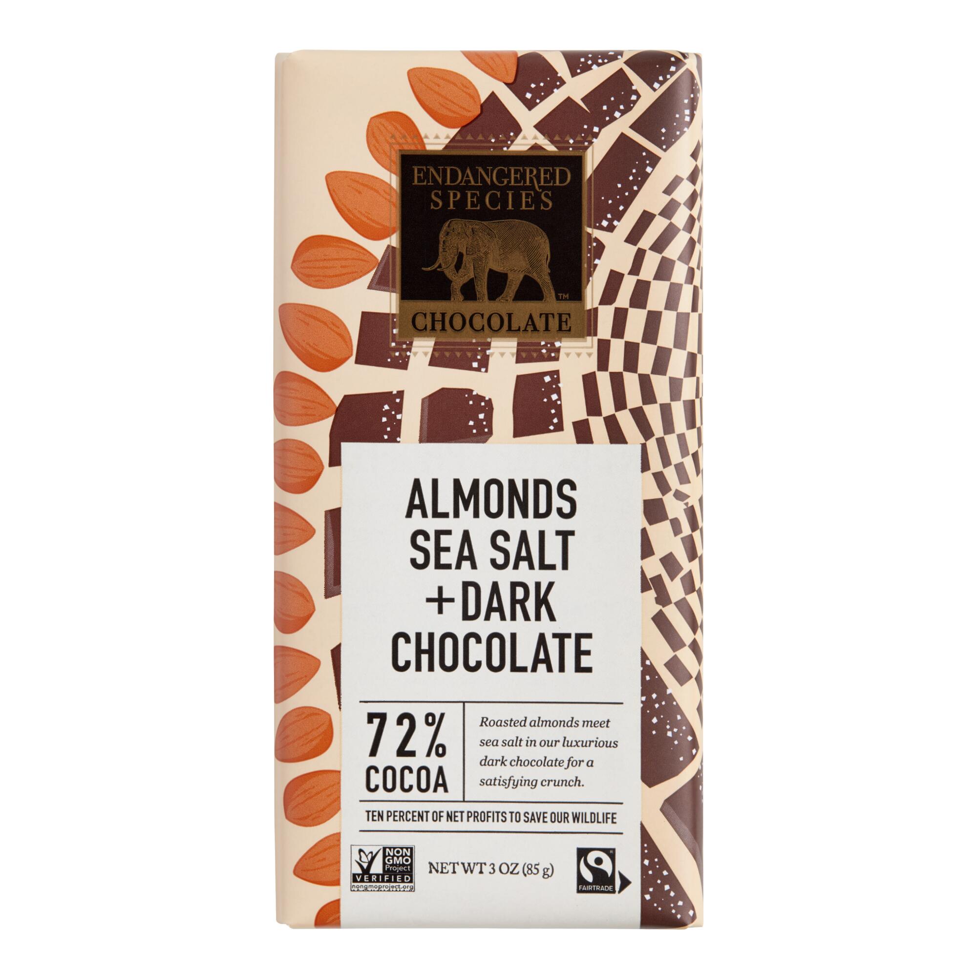 Endangered Species Salted Almond Dark Chocolate Bar Set Of 4 by World Market