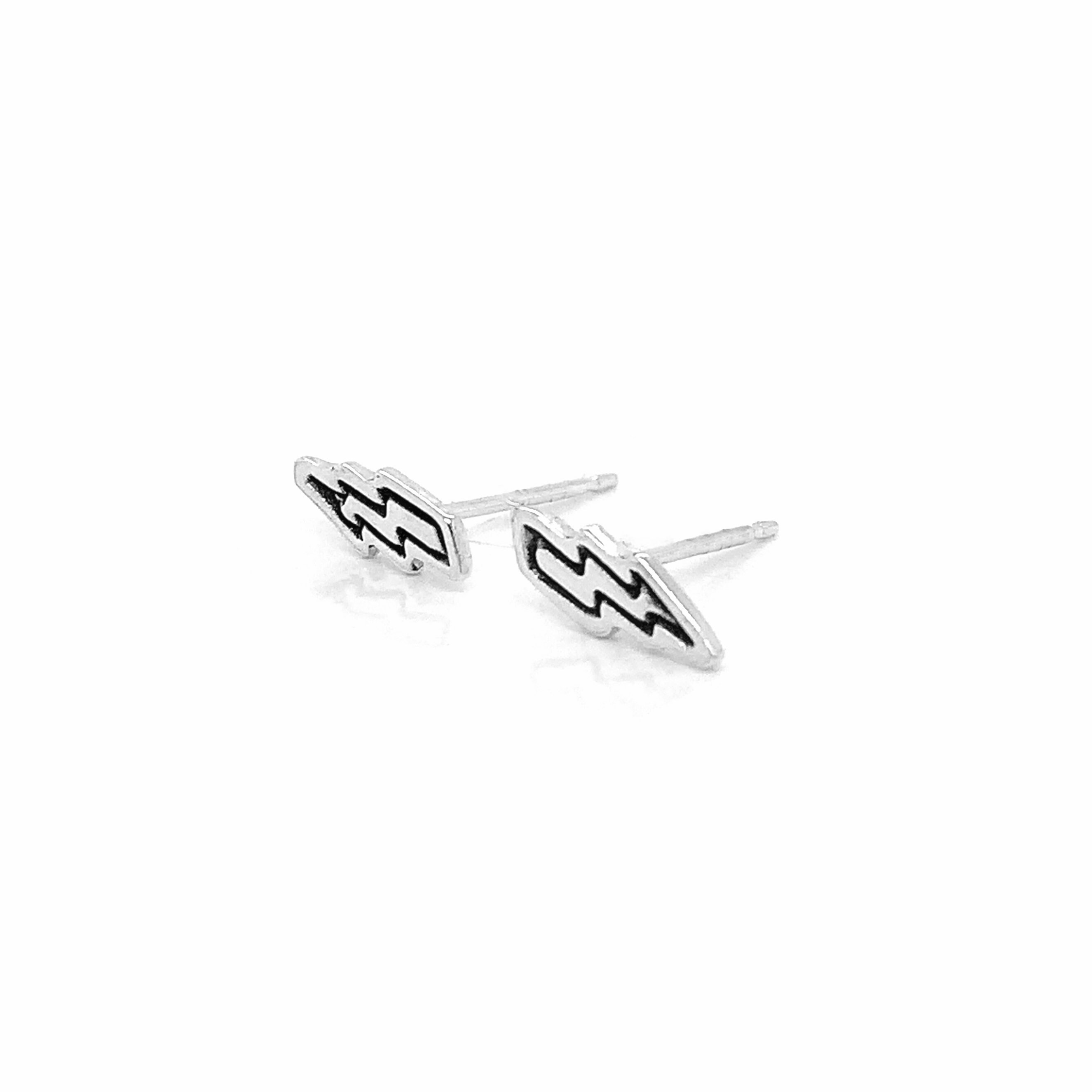 Lightning Bolt, Lighting Earrings, Dainty Flash Lightning, Silver Flash, Gift For Her, Bolt Studs