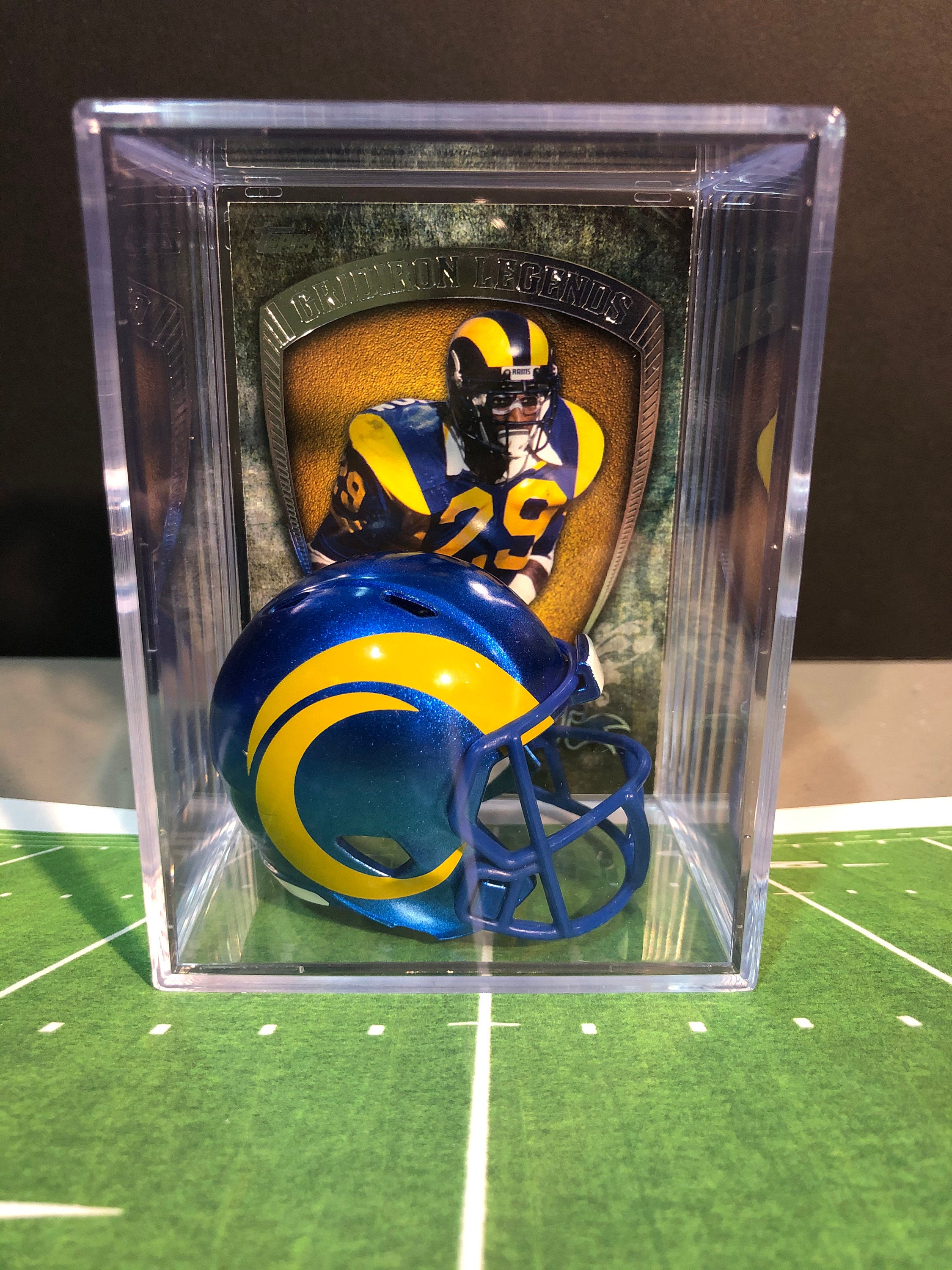 New 2020 Los Angeles Rams Eric Dickerson Mini Helmet Shadowbox with Card