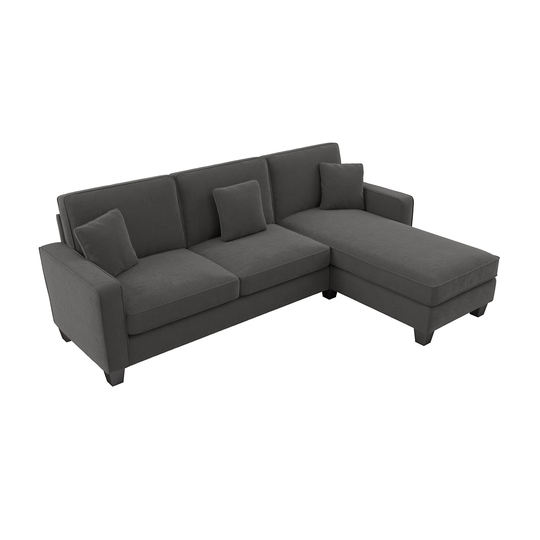 Bush Furniture Stockton Modern Charcoal Gray Herringbone Polyester/Blend Sectional | SNY102SCGH-03K