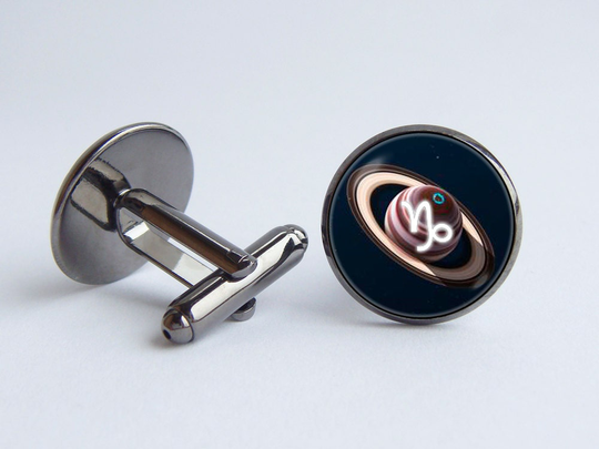 Capricorn Cufflinks Zodiac Sign Custom Cuff Links Jewelry Personalized Constellation Birthday Gift Horoscope