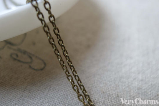 16Ft | 5M Antique Bronze Brass Textured Oval Cable Chain Link 1.5mm A7290