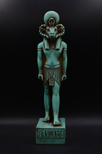 Statue Of Khnum God Potters Source The Nil Egyptian Art Green Stone Made in Egypt