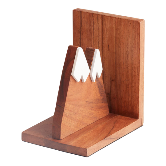 Wood Mountain Bookends: Brown by World Market