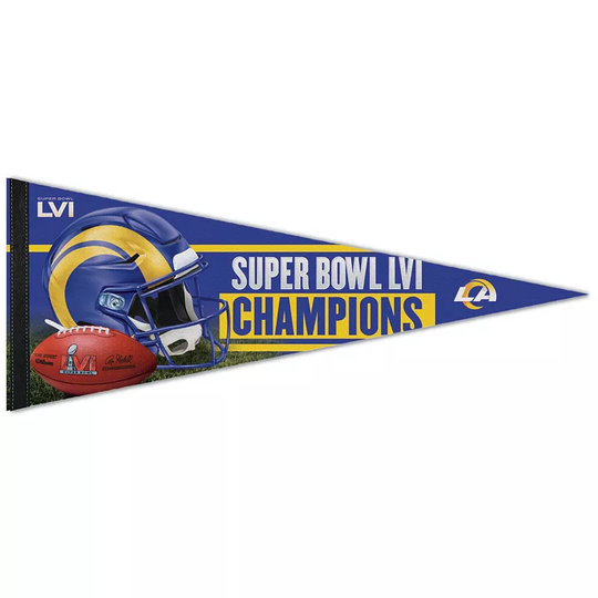 WinCraft Los Angeles Rams Super Bowl LVI Champions 12'' x 30'' Premium Pennant, Multicolor