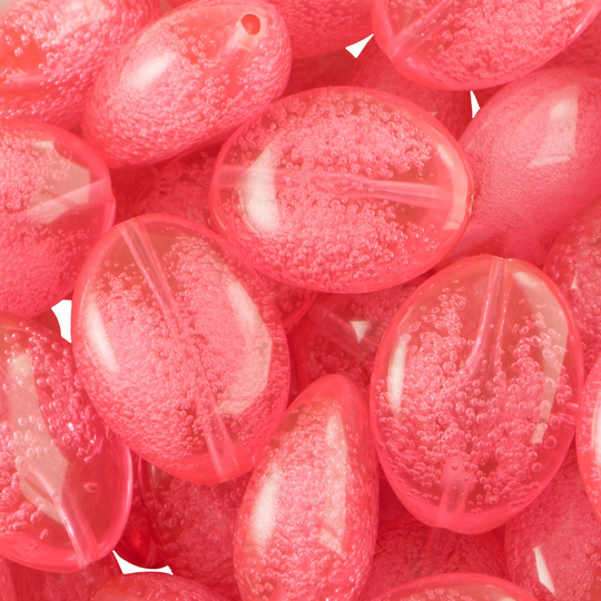 23x17mm Salmon Acrylic Fancy Oval Beads With Bubbles | 4
